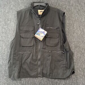 Black Campco Humvee Ranger Safari Photo Vest Utility Outdoors Adventure - 2XL
